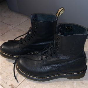 US size 7 black leather Doc Martins.
